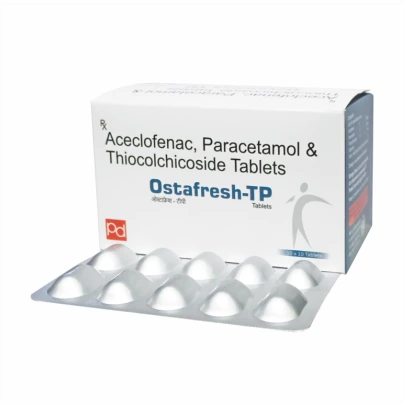 Aceclofenac100 Mg ,Paracetamo 325mg & Thiocolchicoside 4mg (OSTAFRESH-TP (ALU-ALU) TABLETS )